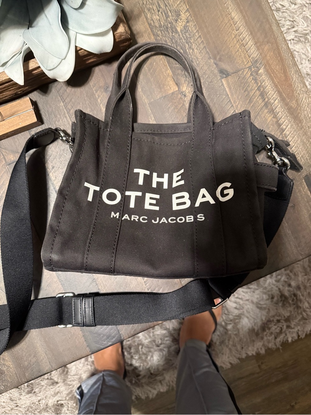 Marc Jacobs Black Canvas 'The Tote Bag' Small Crossbody
